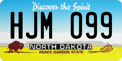 ND license plate HJM099