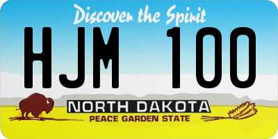 ND license plate HJM100