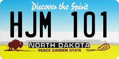 ND license plate HJM101