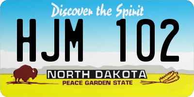 ND license plate HJM102