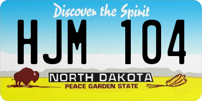 ND license plate HJM104