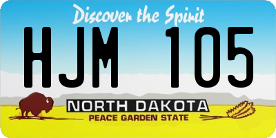 ND license plate HJM105