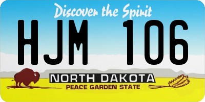 ND license plate HJM106