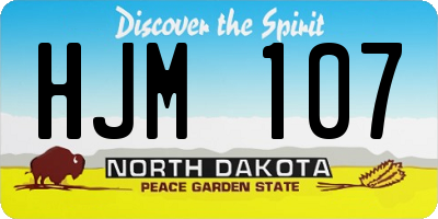 ND license plate HJM107