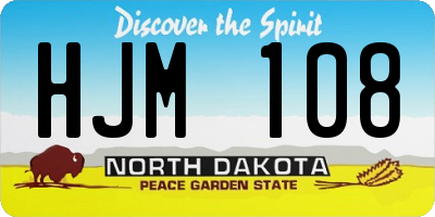 ND license plate HJM108