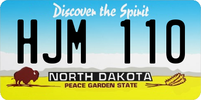 ND license plate HJM110