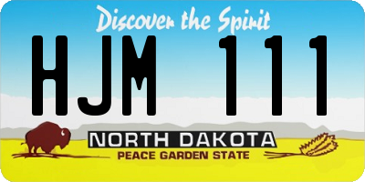 ND license plate HJM111