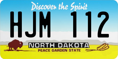 ND license plate HJM112