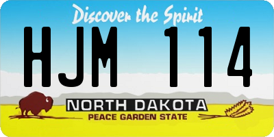 ND license plate HJM114