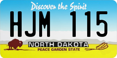 ND license plate HJM115