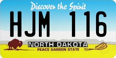 ND license plate HJM116