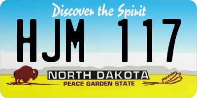 ND license plate HJM117