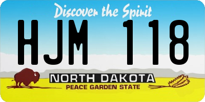 ND license plate HJM118