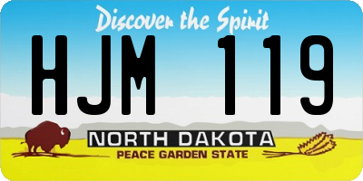 ND license plate HJM119