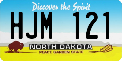 ND license plate HJM121