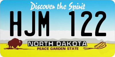 ND license plate HJM122