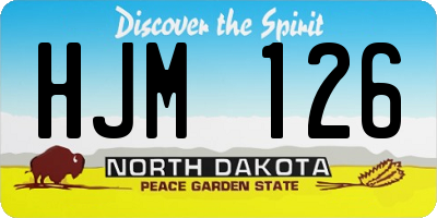 ND license plate HJM126