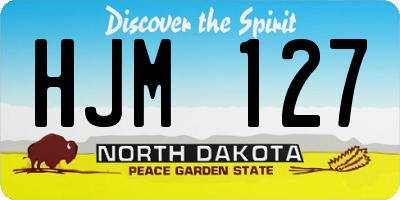 ND license plate HJM127