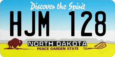 ND license plate HJM128