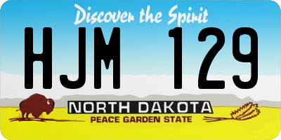 ND license plate HJM129