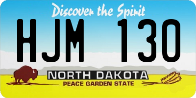 ND license plate HJM130