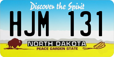 ND license plate HJM131