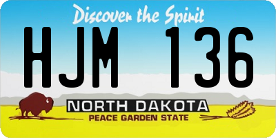 ND license plate HJM136