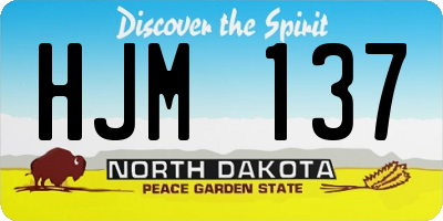 ND license plate HJM137