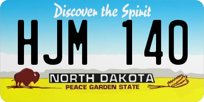 ND license plate HJM140