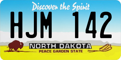 ND license plate HJM142