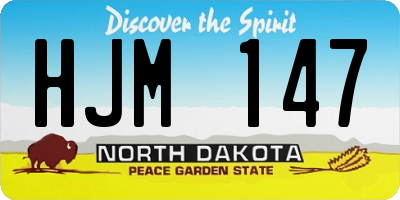 ND license plate HJM147