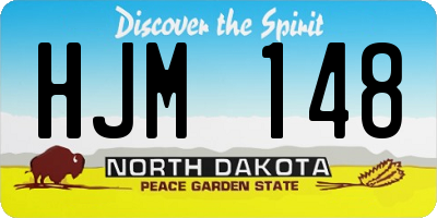 ND license plate HJM148