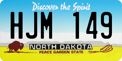 ND license plate HJM149