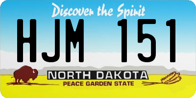 ND license plate HJM151