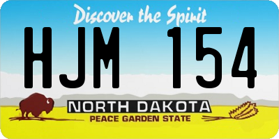 ND license plate HJM154