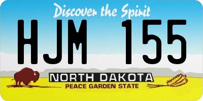 ND license plate HJM155