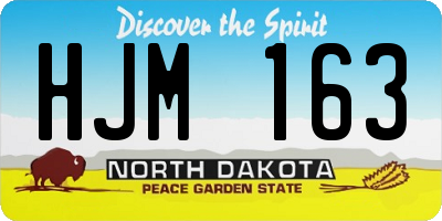 ND license plate HJM163