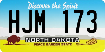 ND license plate HJM173