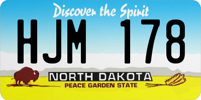 ND license plate HJM178