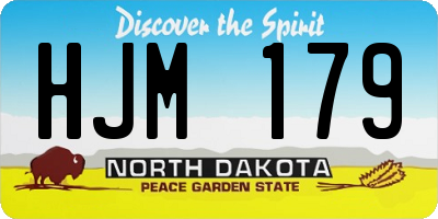 ND license plate HJM179