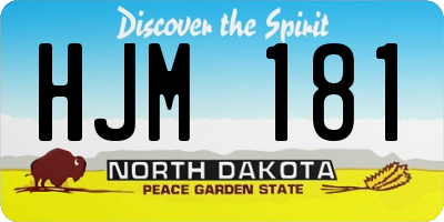 ND license plate HJM181