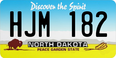 ND license plate HJM182