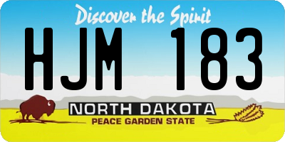 ND license plate HJM183