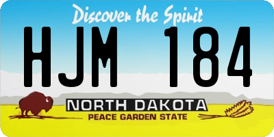 ND license plate HJM184