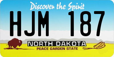 ND license plate HJM187