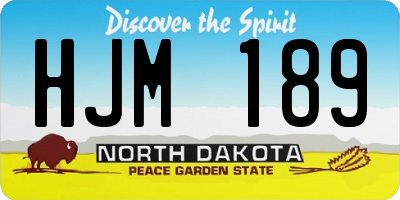 ND license plate HJM189