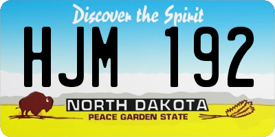 ND license plate HJM192