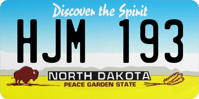 ND license plate HJM193