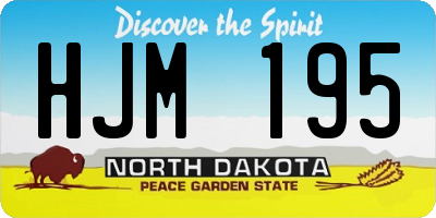 ND license plate HJM195