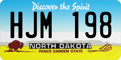 ND license plate HJM198